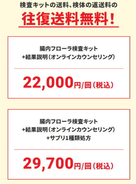 腸内フローラどっとこむの2つのプラン料金が並ぶ公式ページ画面